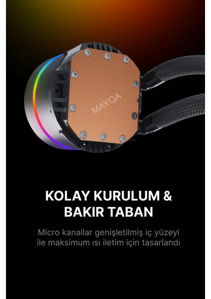 Hydra AHD360B Argb Aynalı Fan 360MM Sonsuzluk Aynalı Siyah Sıvı Soğutma modelleri