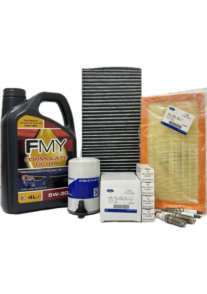 Ford Focus 1 1.6 Benzinli Filtre Bakım Seti 1998-2005 Hava+Yağ+K.polen+Buji Seti+Motor Yağı
