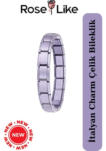Italyan Charm Bileklik - Yazısız - Mor