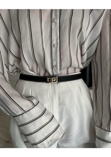 Dikişli Gold Tokalı Kemer Pantolon Kemeri, Elbise Kemeri, Ceket Kemeri, Gömlek Kemeri