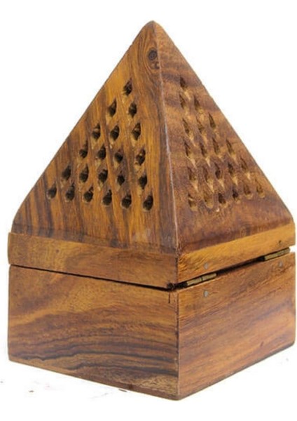 Konik Tütsü Yakma Kutusu Ahşap Piramit 13CM fırsatları