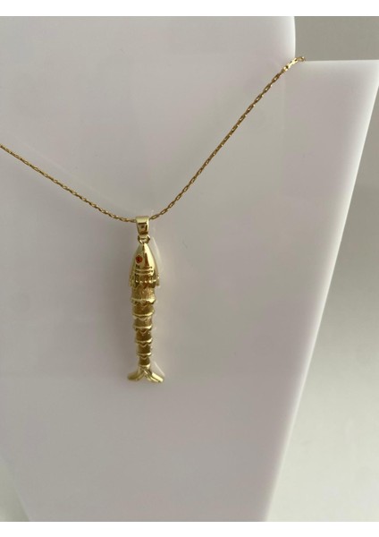 Balık Model Ince Zincir Gold Çelik Kolye modelleri