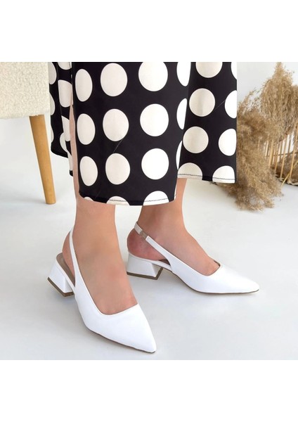 Morji Beyaz Cilt Topuklu Ayakkabı fırsatları