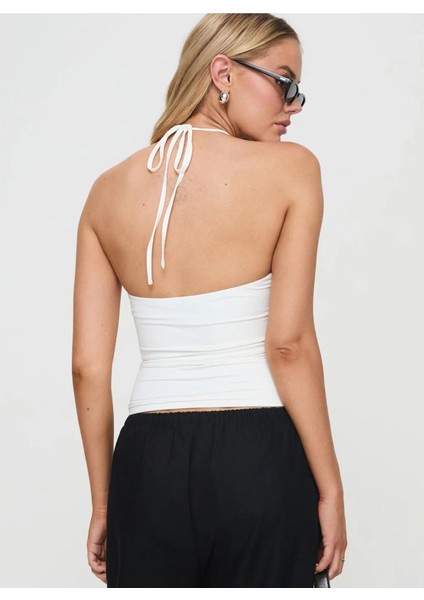 Kadın Boyundan Bağlamalı Sırt Detaylı Bluz fırsatları