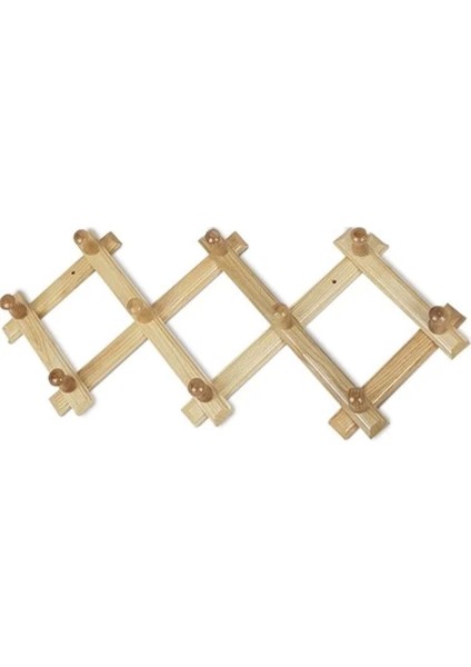 Ahşap 10 Kollu Akordiyon Duvar Askısı (4887)