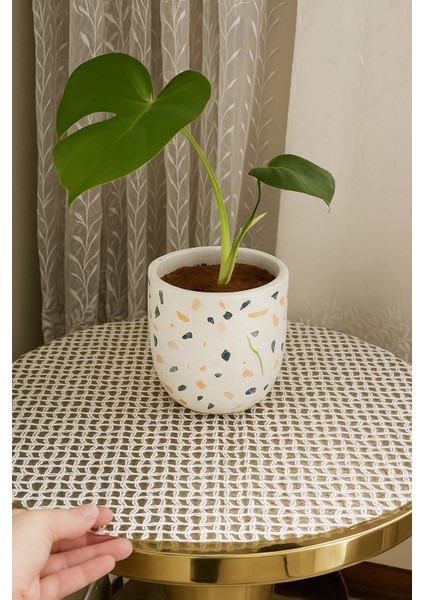 Yuvarlak Salon Sehpa Örtüsü Silinebilir Modern Dekoratif Kaliteli Dantel Desenli Masa Örtüsü.