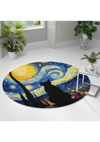 Yuvarlak Halı – Kaymaz Tabanlı, Yıkanabilir, Yumuşak Dokulu, Sevimli Desenler (MONNYVRLK_42)