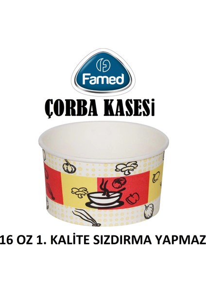 Aşure Çorba Karton Kase 16 0z 50 Li Kapaklı