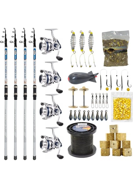 Yekoutdoor Full Çeşit 4'lü Okuma Göl Seti Kendo Sea Power Surf 4.20M 100-250GR Olta Kamışı&okuma ARIA-8000A 1bb Olta Makinesi