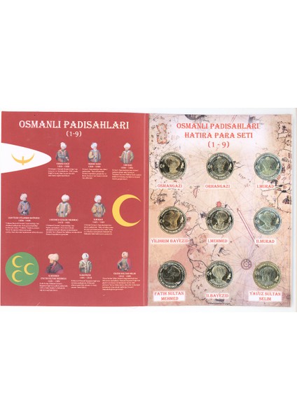 Osmanlı Padişahları 1.9 Serisi Nikel 1 Liralar Föyünde fırsatları