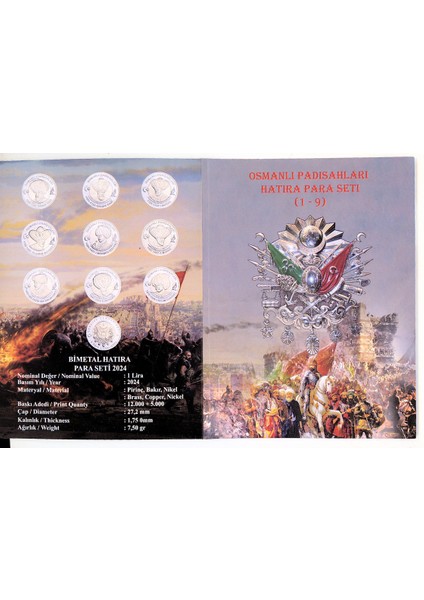 Osmanlı Padişahları 1.9 Serisi Nikel 1 Liralar Föyünde indirimleri
