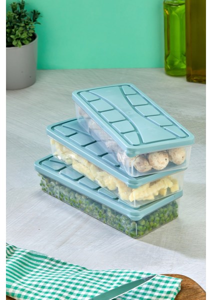 Saklama Kabı 3 Adet 1200 ml Mavi modelleri