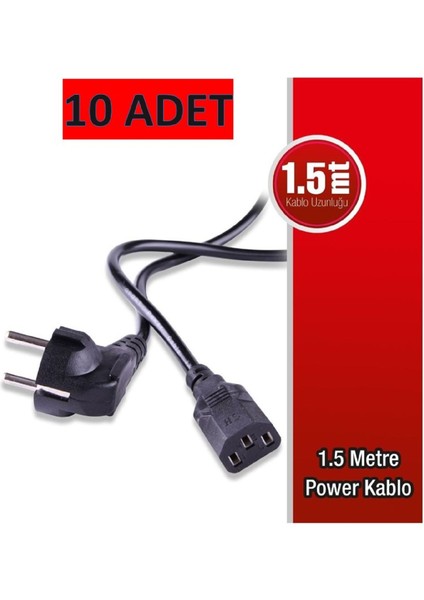 Power ( Güç ) Kablosu 1.5 Metre Orjinal 10 Adet
