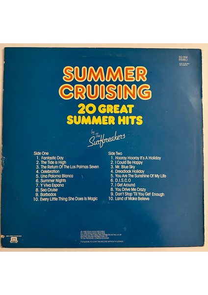 The Surfbreakers – Summer Cruising Dönem Baskı Plak fiyatları