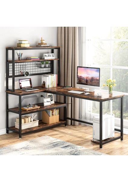 Ters Çevrilebilir L Şeklinde Masa Bilgisayar Çalışma Çizim Oyuncu Masası 524-C