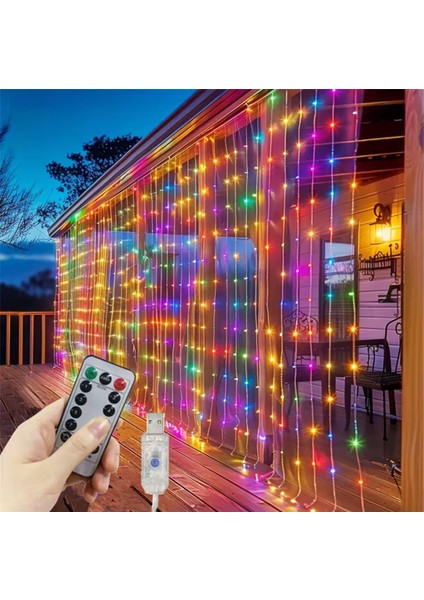 3x3 Metre Kumandalı Rgb Çok Renkli LED Perde Işığı Peri LED modelleri