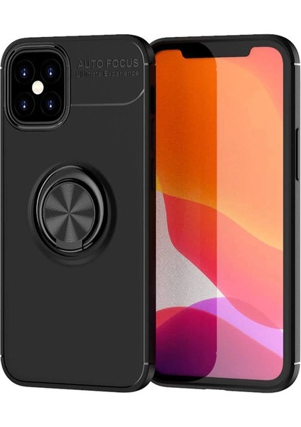 iPhone 12 Mini Kılıf Range Yüzüklü Silikon - Siyah
