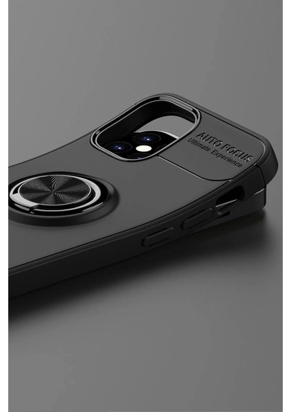iPhone 12 Mini Kılıf Range Yüzüklü Silikon - Siyah indirimleri