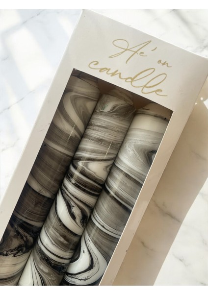 Ae'on Marble Collection 3'lü Şamdan Mum fiyatları