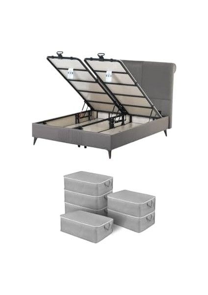 6 Adet Büyük Boy Yatak Baza Altı Çok Amaçlı Hurç 64 x 45 x 22 cm fiyatları