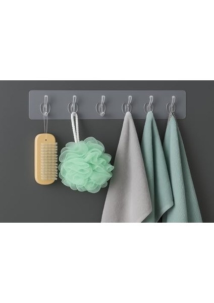 Store Kendinden Yapışkanlı 6 Kancalı Askı Seti - Duvara Delmeden Montaj, Şeffaf Vantuzlu Tasarım, Banyo & Mutfak Için Pratik Organizer (2 Adet) modelleri
