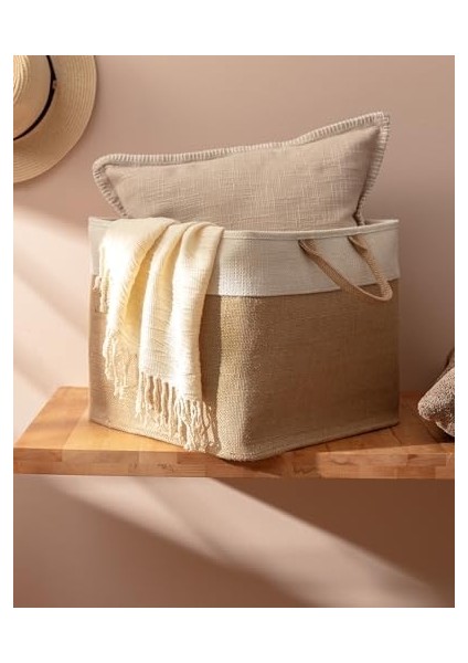 Coco Eva Kare Sepet, Bej, 33X33X30CM fiyatları