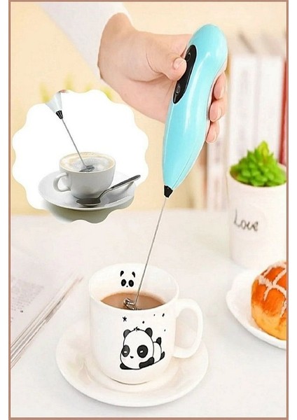 Pilli Mini Mixer Süt Köpürtücü Kahve Köpürtücü Mixer Karıştırıcı Cappuccino Mixer