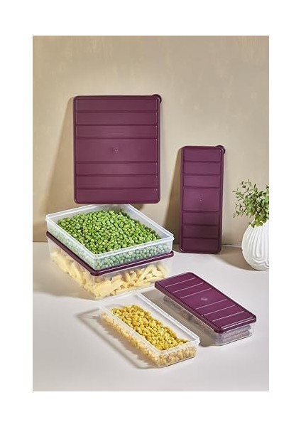 Home Nora 4'lü 4 Lt.+ 2,5 Lt.+ 1,2 Lt+1,2 Lt Saklama Kabı Açık Gri fiyatları