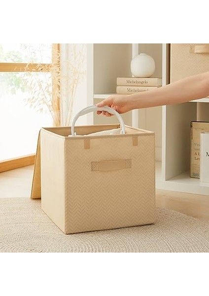 Home Textile 2'li Bej Balıksırtı Kapaklı Kutu Set 30 x 30 x 30 cm fiyatları
