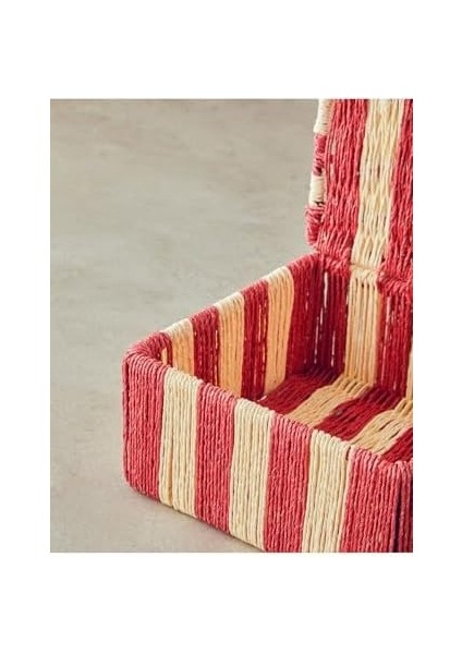Home Colorful Striped Kağıt Ip Dekoratif Kutu 18X18X8CM Kırmızı fiyatları