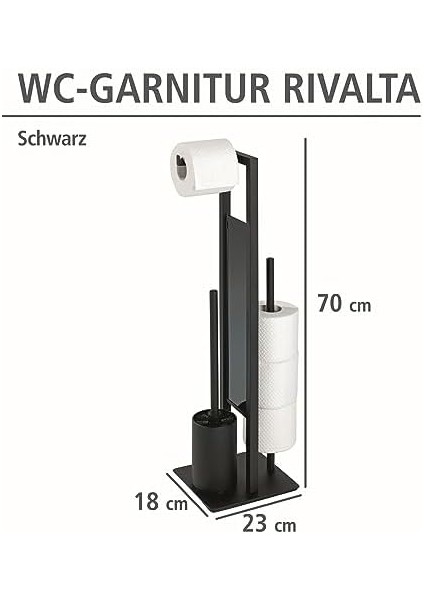 Tuvalet Zemin Seti Rivalta Mat Siyah Tuvalet Fırçası Tutucu Siyah fiyatları