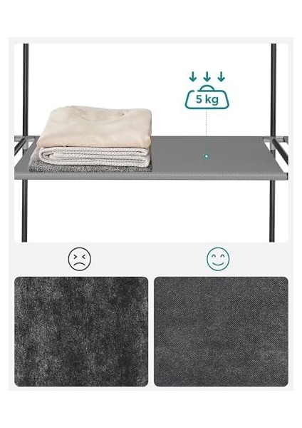 Kumaş Dolap, Elbise Dolabı, 4 Yan Cep, Geniş Alan, Gri RYG094G02 modelleri