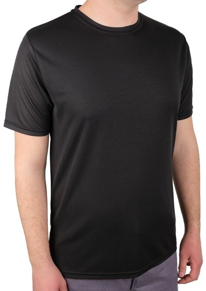Erkek Siyah Dry Touch %100 Polyester Regular Kesim Sıfır Yaka Basic Tişört modelleri