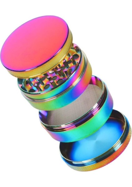 63 mm 4 Katmanlı Mıknatıslı Çinko Alaşım Herbal Grinder Baharat Bitki Ot Tütün Öğütücü Renkli