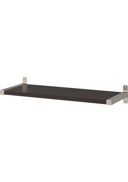 Bergshult Granhult Duvar Rafı 80 x 30 cm Venge Nikelaj Kaplama Çelik Ayaklı