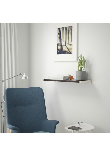 Bergshult Granhult Duvar Rafı 80 x 30 cm Venge Nikelaj Kaplama Çelik Ayaklı modelleri