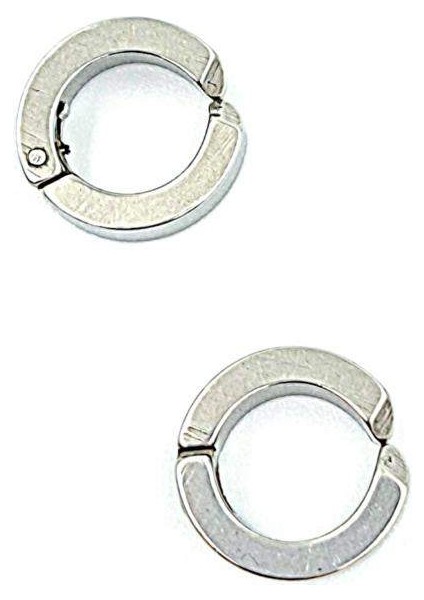 Çelik Unısex Kıstırmalı Gümüş Küpe