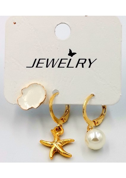 Renkli Kararmaz Papatya Figürlü Lüks Küpe