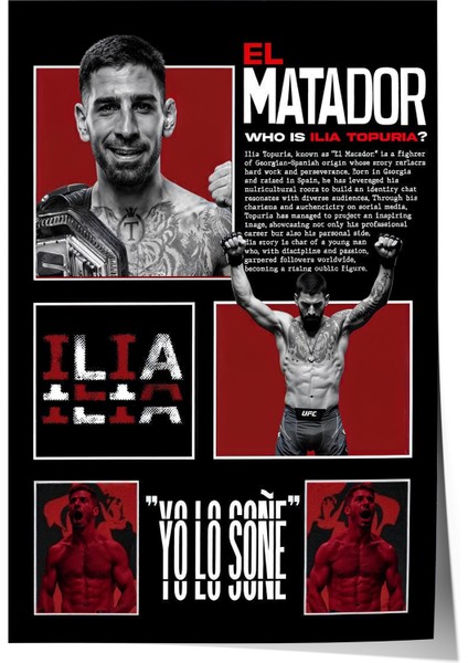 Ilıa Topurıa (El Matador), Çerçevesiz Ufc Tasarım Poster