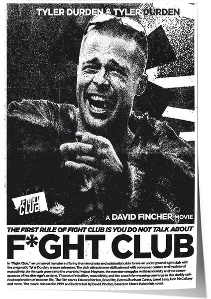 Fıght Club - Çerçevesiz Tasarım Poster, Afiş