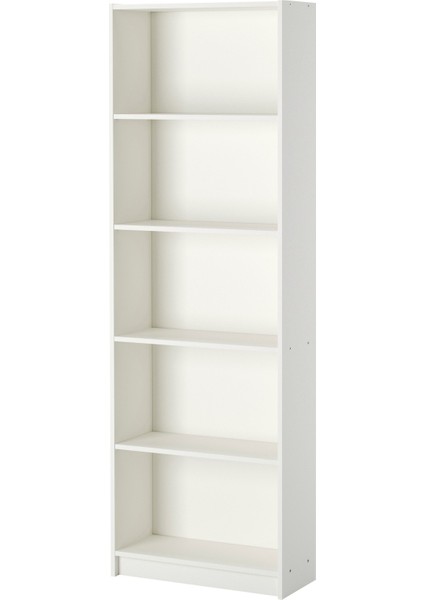 Gersby Kitaplık 60 x 24 x 180 cm Beyaz 5 Raflı Dayanıklı