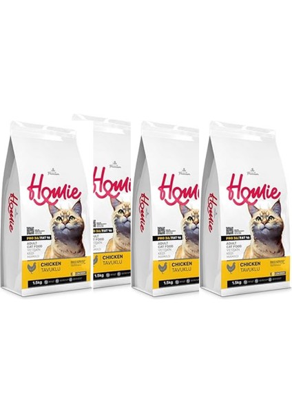 3 Alana 1 Bedava Homie Yetişkin Tavuklu Kedi Mamaları