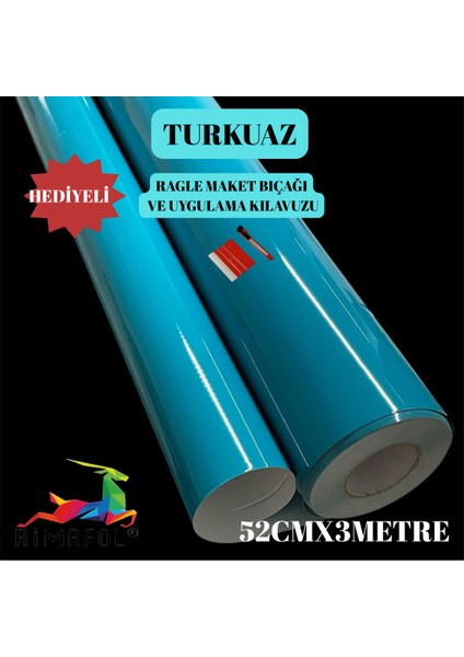 Turkuaz Hava Kanallı Kendinden Yapışkanlı Folyo 52CMX3METRE