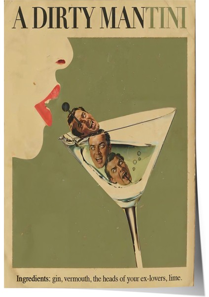 A Dirty Martini - Fudalab Çerçevesiz Poster, Tasarım Poster