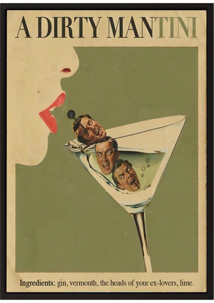 A Dirty Martini - Fudalab Çerçevesiz Poster, Tasarım Poster fırsatları