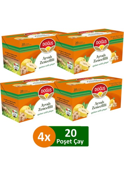 Ayvalı Zencefilli Karışık Meyve Çayı 20'li x 4 Adet
