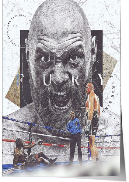 Tyson Fury - Çerçevesiz Tasarım Poster, Duvar Tablosu