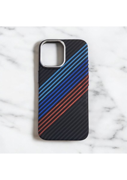 Apple Iphone 16 Uyumlu Lux Carbon Fiber Magsafe Metal Kılıf Ultra Hafif Ince Manyetik Kapak .
