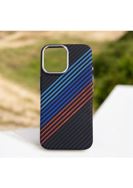 Apple Iphone 16 Uyumlu Lux Carbon Fiber Magsafe Metal Kılıf Ultra Hafif Ince Manyetik Kapak .