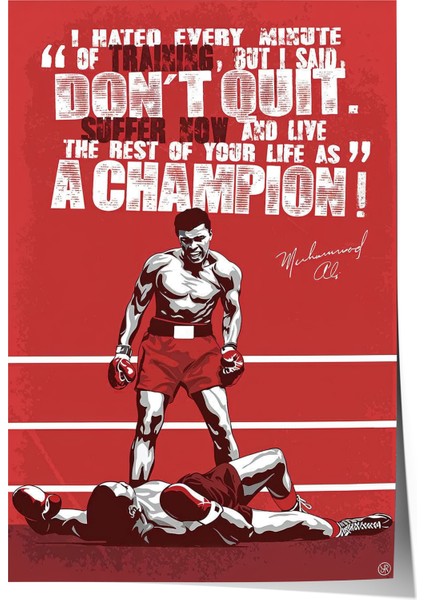 Muhammad Alı - Çerçevesiz Tasarım Poster